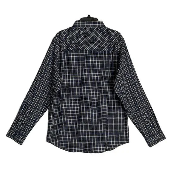 Travis Mathew Men's Small Cloud Collection Flannel Plaid Shirt Black NEW